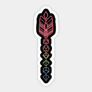 Polyhedral Rainbow Dice Arrow Sticker